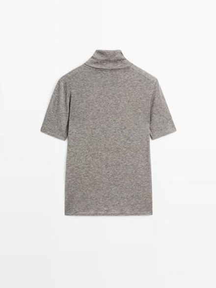 Massimo Dutti Футболка с высоким воротником, норка