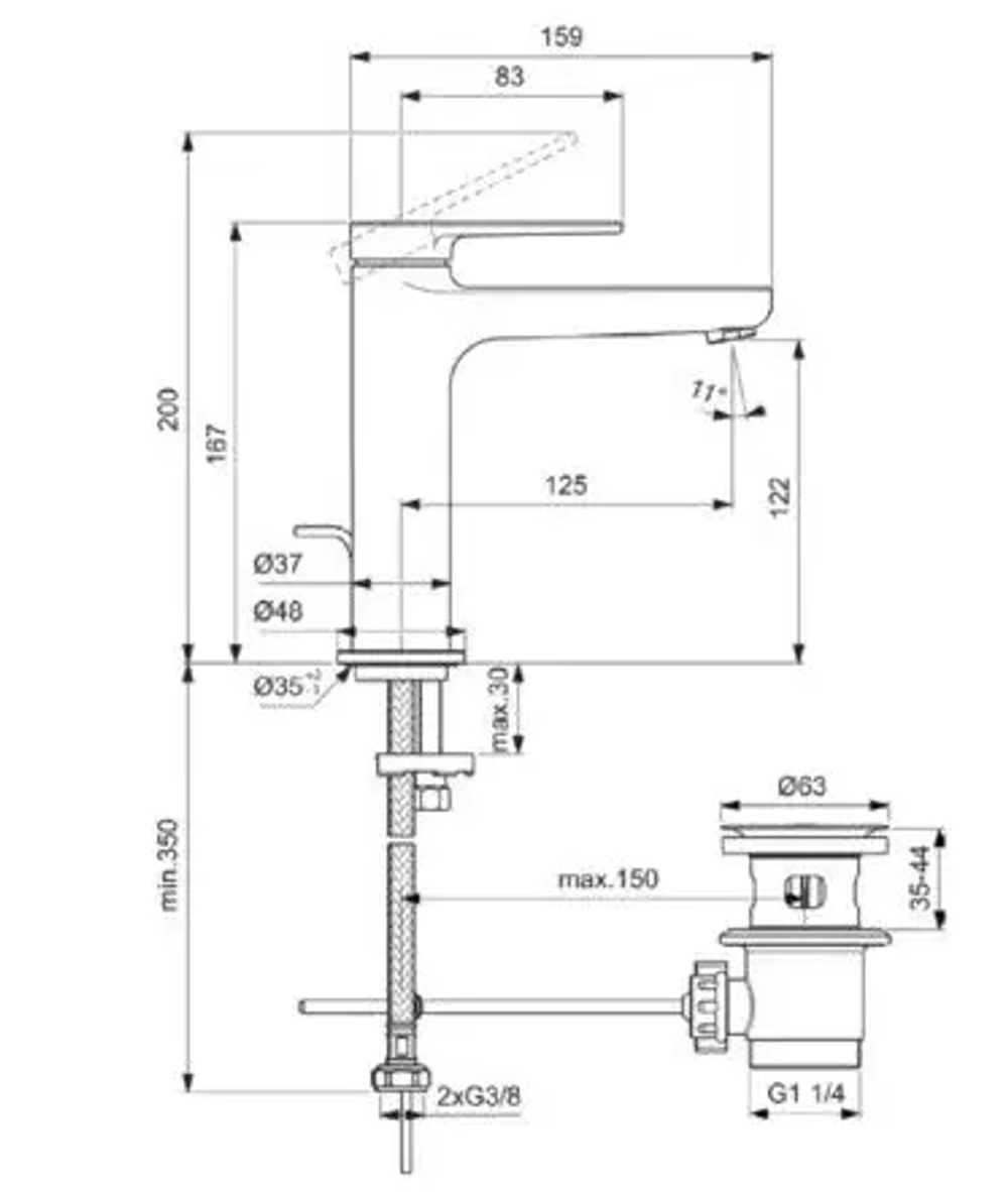 Смеситель для раковины CERAFINE O NUOVO BD909XG