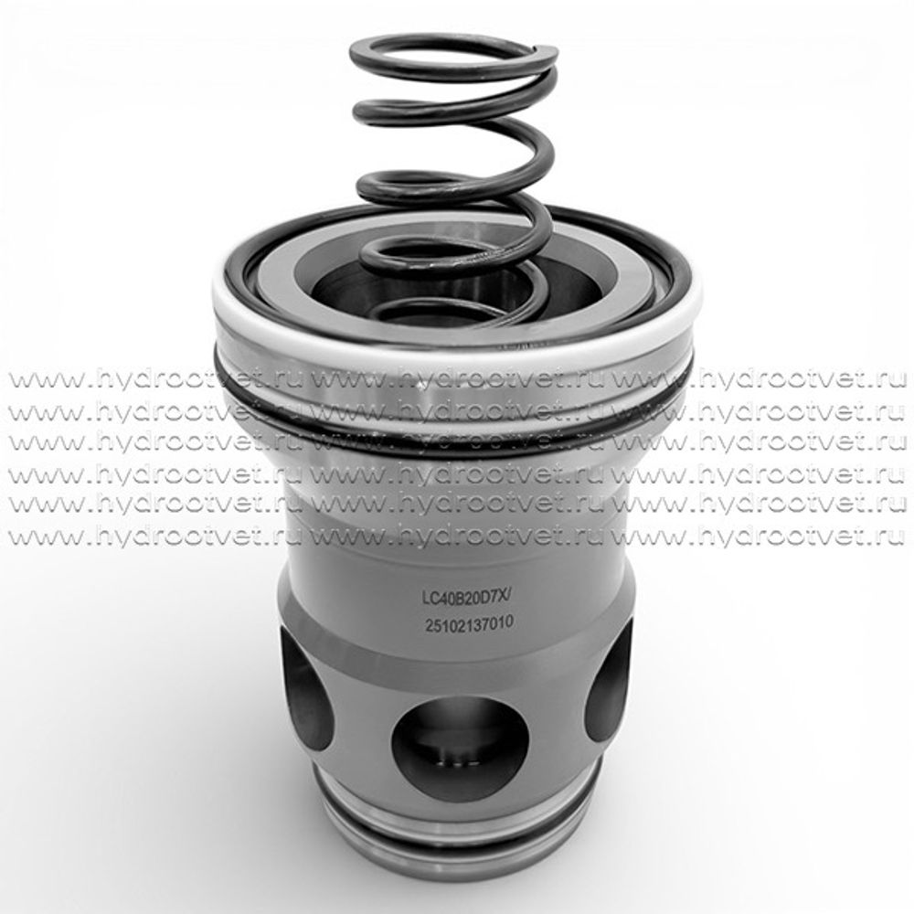 LC40B20D7X/ - Логический клапан (патрон) Ду40, соотношение площадей B = 14.3:1 (кольцо = 7%), давление открытия 2 бар, D = c демпфером, уплотнение NBR