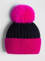 Шапка для девочки зимняя вязаная с помпоном