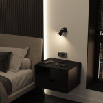 Розетка с заземлением, шторками и USB тип A+C Gallant (чёрный хром)