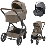 Коляска детская Maxi-Cosi Oxford Plus 3 в 1 с автокреслом Pebble 360 Pro Twillic Graphite 1978470110 Twillic Truffle/Трюфель