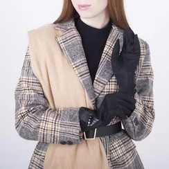 Перчатки женские, безразмерные, с утеплителем, цвет чёрный