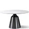 Стол Yoda Ø135 см, белая керамика, черная ножка