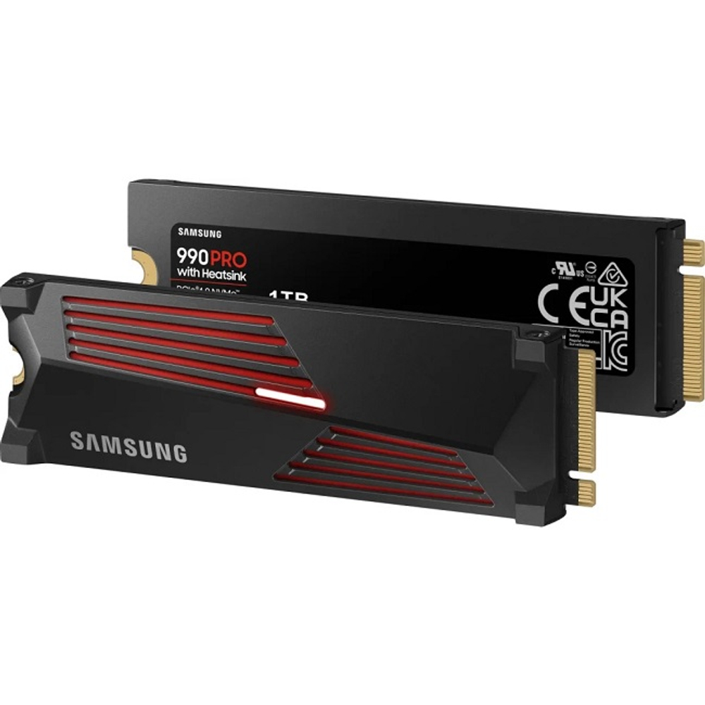 Жесткий диск SSD M.2 1Tb Samsung 990 PRO Heatsink, 7450/6900MBs, 155000 IOPS, V-NAND MLC, PCI-E4.0x4 (MZ-V9P1T0CW)