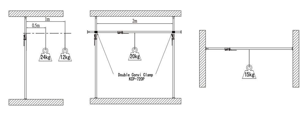 KUPO KP-L2137BD Kupole Extends from 210cm to 370cm Black. Автопол