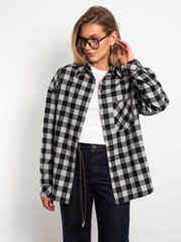 Рубашка в клетку серо-черного цвета