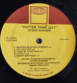 Винтажная виниловая пластинка LP Stevie Wonder Hotter Than July (USA 1980)