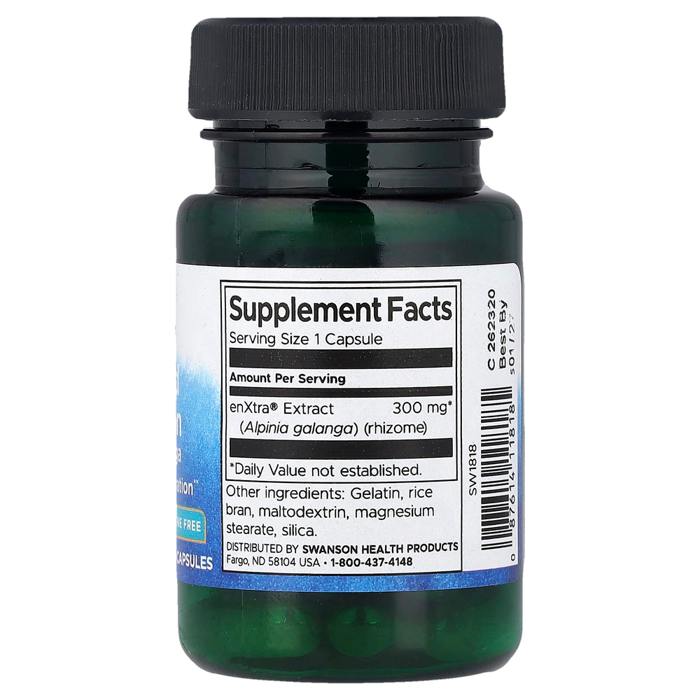 Swanson, Focused Attention Alpinia Galanga, без кофеина, 300 мг, 30 капсул