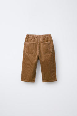 ZARA БРЮКИ ИЗ ПЛОТНОГО ВЕЛЬВЕТА, ОХРА