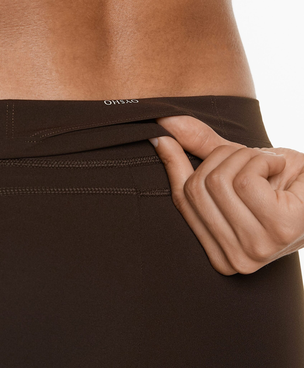 OYSHO Легинсы до щиколотки Compressive Running с высокой посадкой, 65 см, темно-коричневый