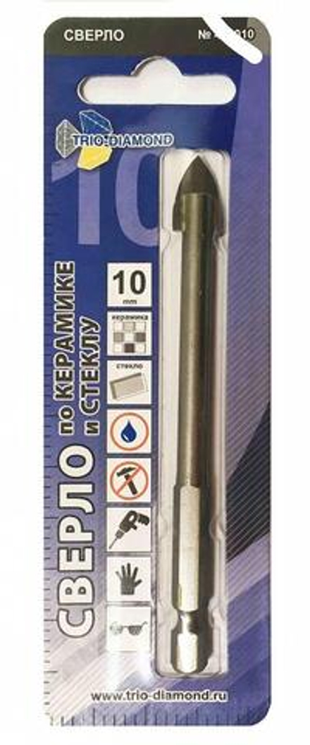 430010 Сверло по керамике и стеклу Trio-Diamond HEX 10мм