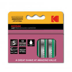 Сменные кассеты для бритья Kodak LADY Prem Razor 5 лезвий 3 штуки розовый