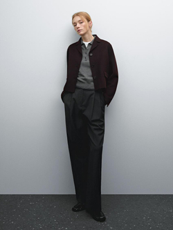 Massimo Dutti Короткая куртка из смесовой шерсти, бургундский