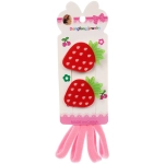 Аксессуары для волос детские в наборе 2 зажима и 4 резинки «РОЗОВОЕ ОБЛАКО», клубнички, цвет как на фото,14*6см (пакет с подвесом)
