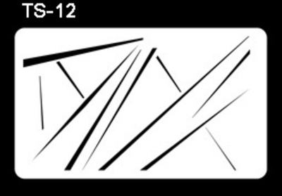 Трафарет для бодиарта TS-12 "Линии"  15*9