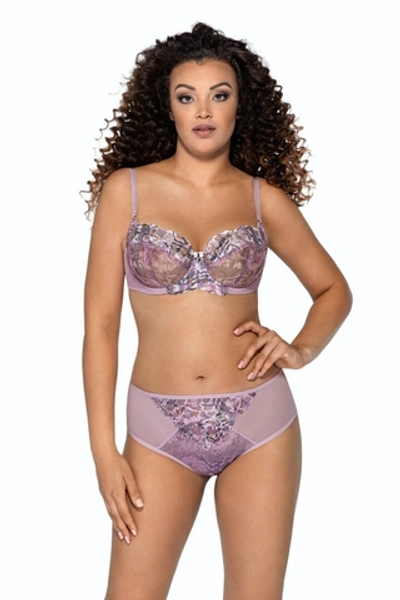 Бюстгальтер с чашками с цветочным принтом и вышивкой люрексом (Размер: 70H) (Цвет: сиреневый)