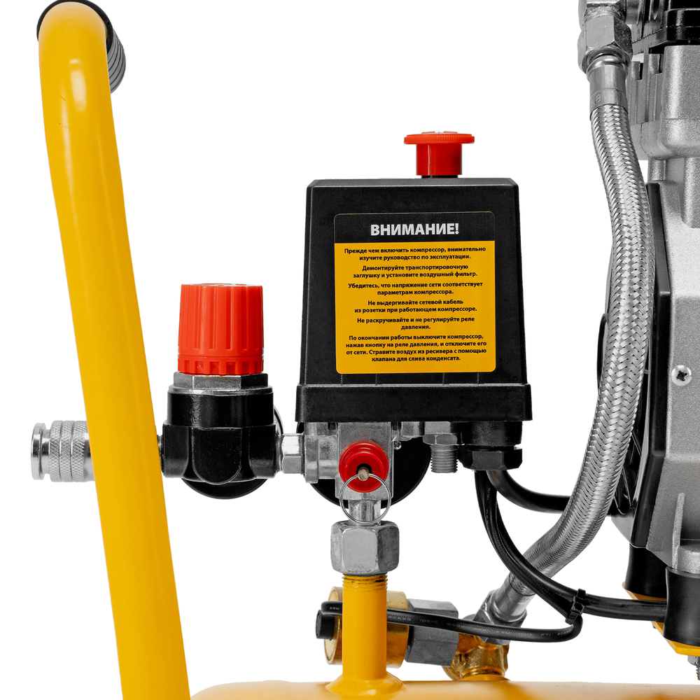 Компрессор DLS950/24 безмаслянный малошумный 950 Вт, 165 л/мин, ресивер 24 л Denzel