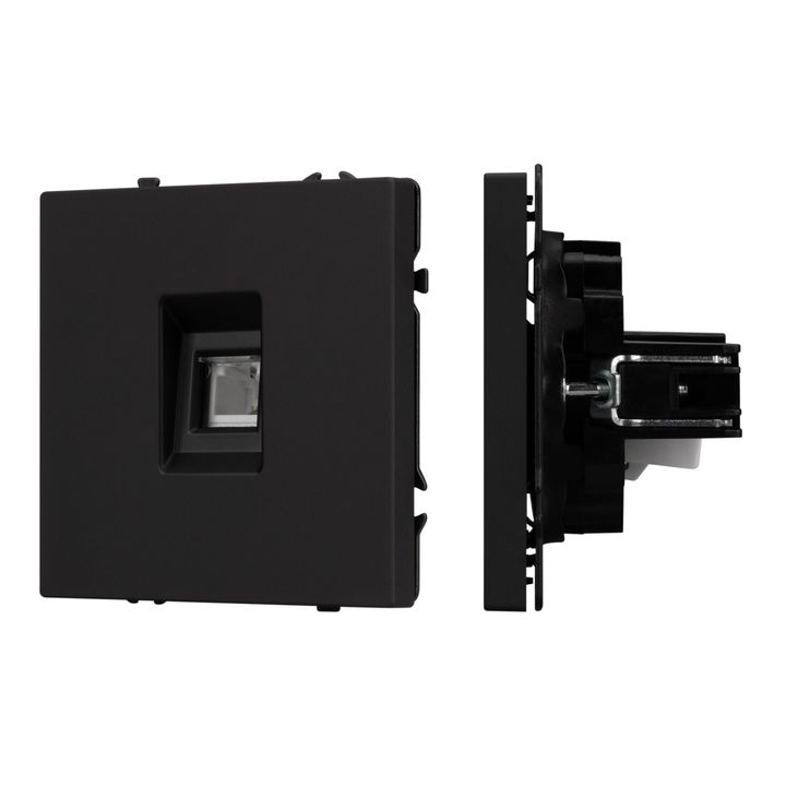 Механизм телефонной розетки SCT-NOBE-MTL1-SFPL-BK (RJ-11, 4C) Arlight 054301