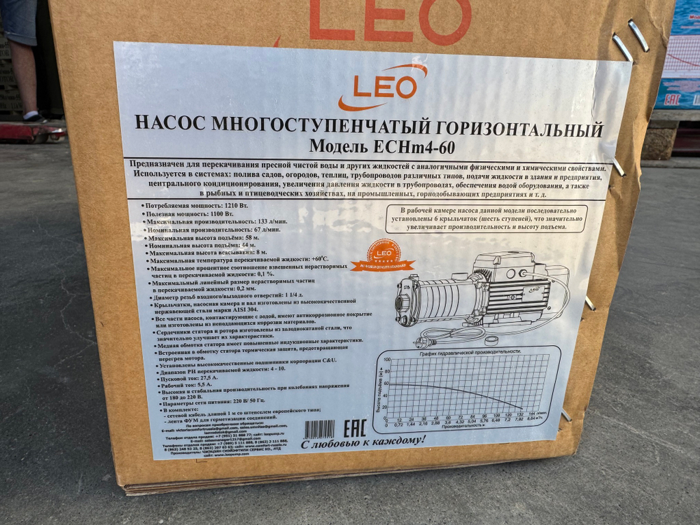 Насос "LEO" модель ECHm4-60