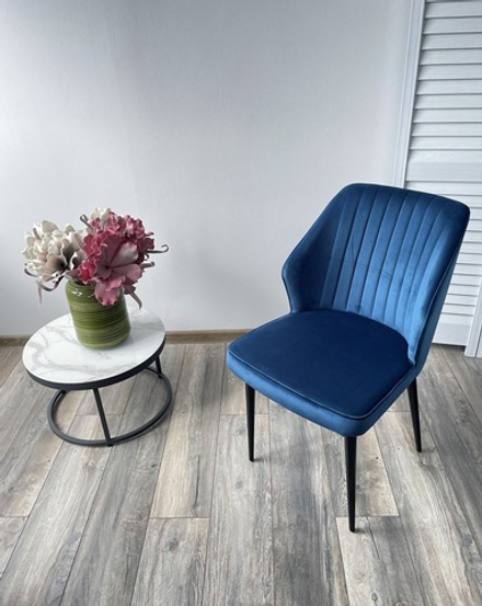 Стул М-City DISAUR Сиэтл -В (Seattle-V) Синий 29, Велюр, Черный каркас