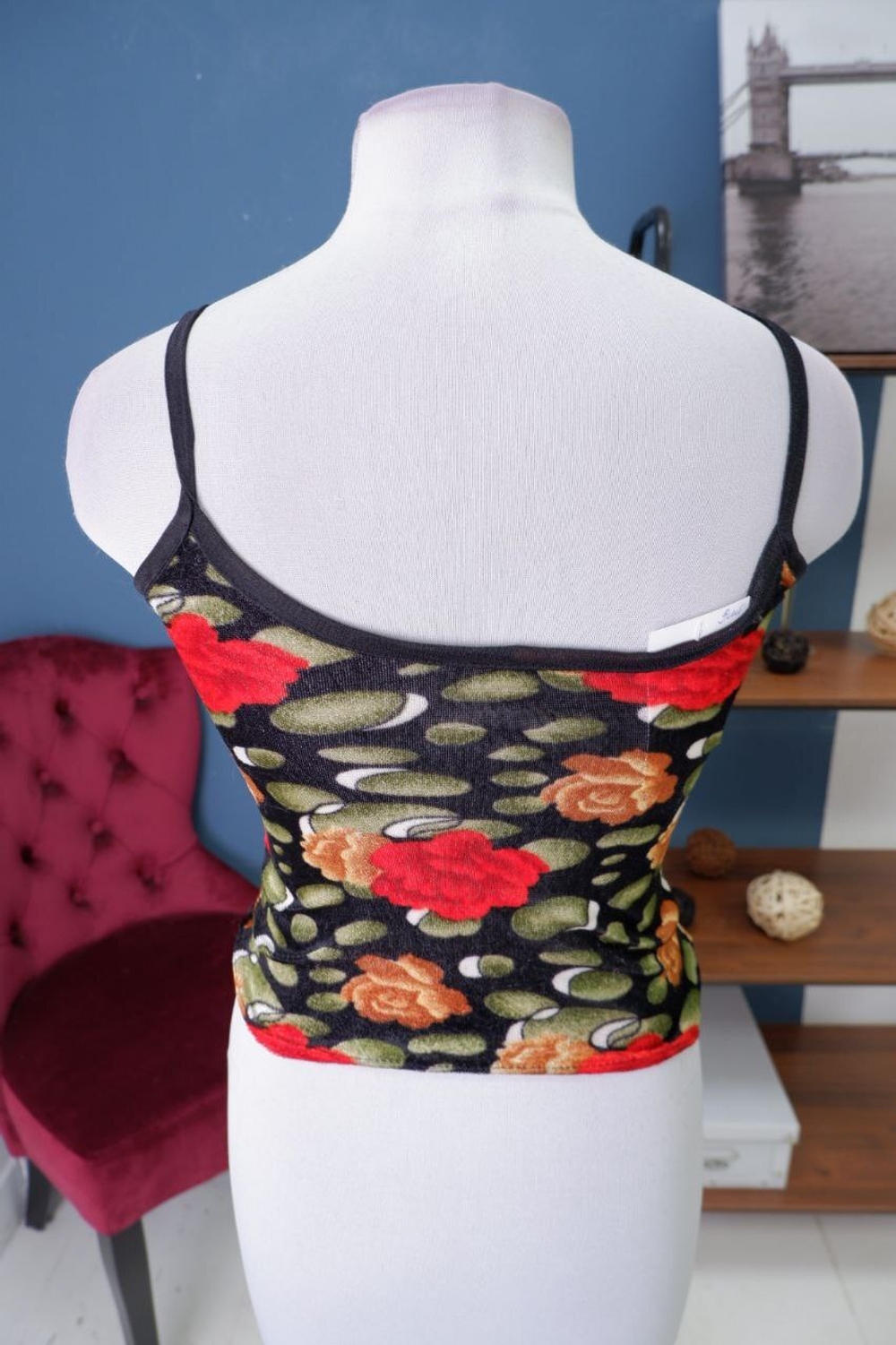 Топ с цветочным принтом 40 размер