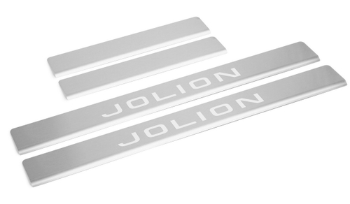 Накладки на пороги Rival для Haval Jolion 2021-н.в., нерж. сталь, с надписью, 4 шт., NP.9403.3