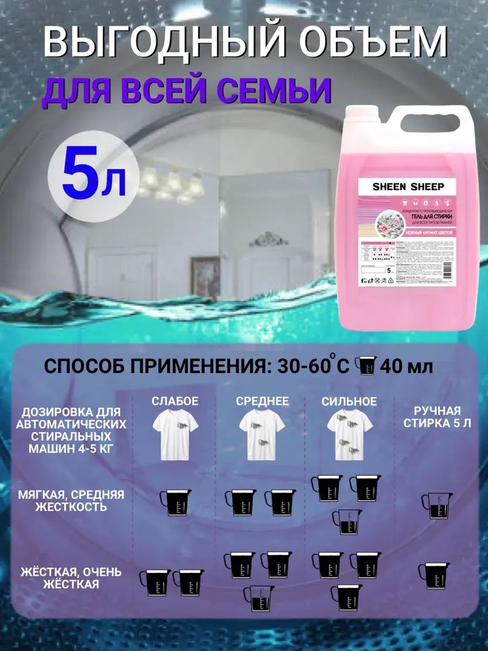 Гель для стирки 5 литров