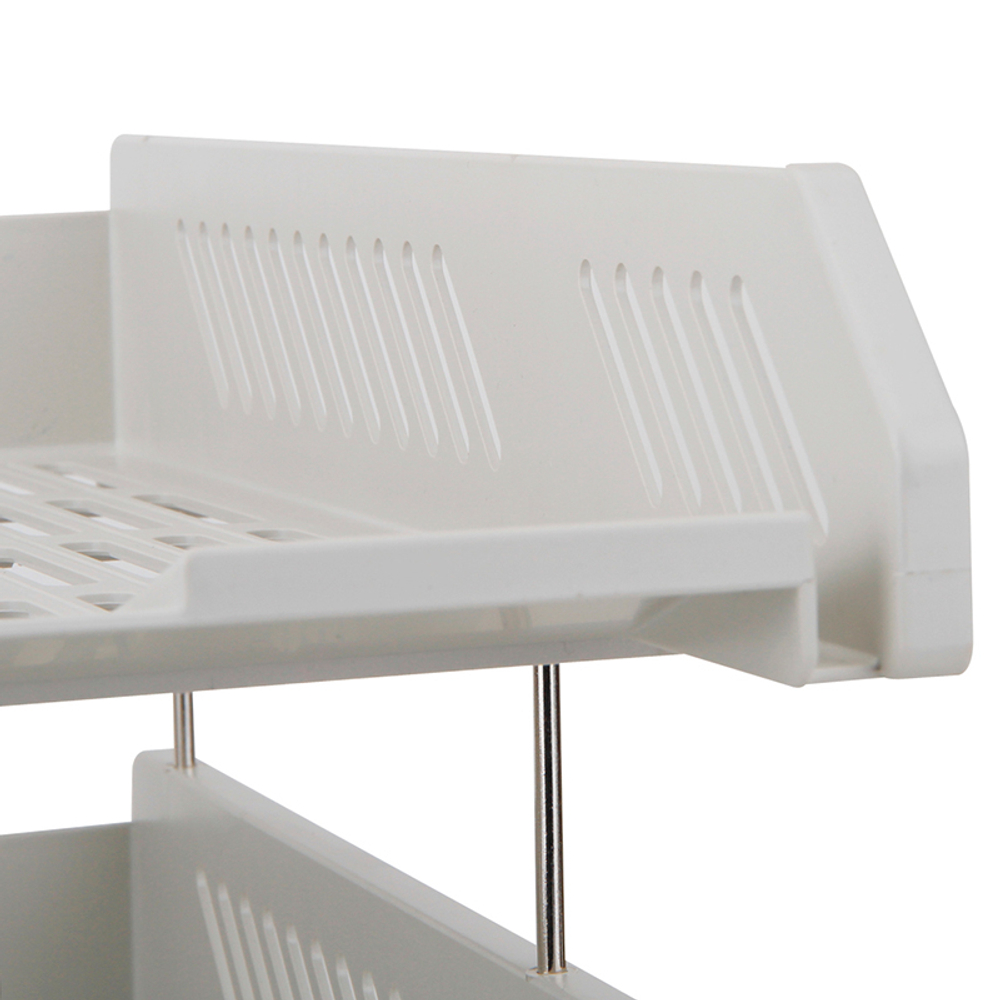 Лоток горизонтальный DELI, 2-х рядный, пластик,  серый