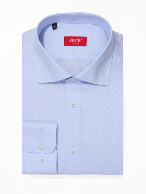 Сорочка мужская VESTER длинный рукав, цвет голубой, хлопок 80% 53114 23