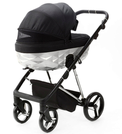 Детская коляска Adamex Quantum Star 2 в 1 Q-STAR51 (ЧЕРНЫЙ+ХРОМ РАМА)