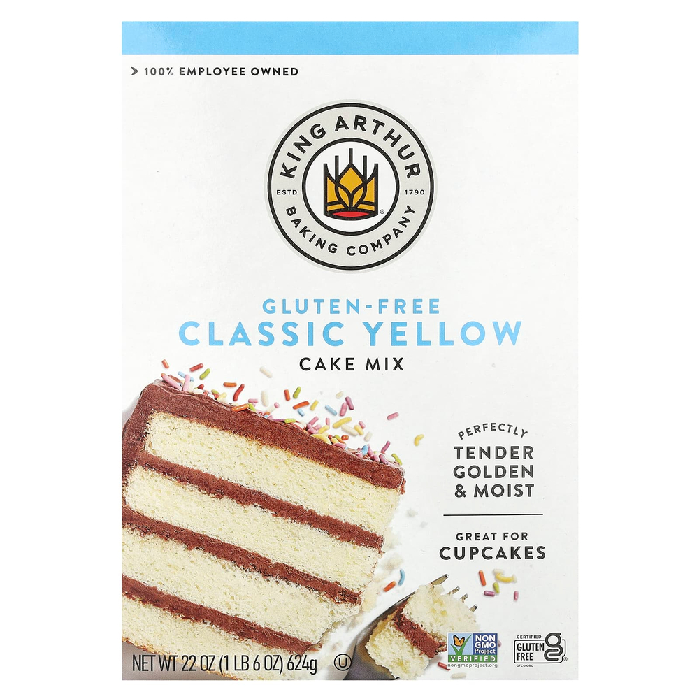 King Arthur Baking Company, классическая смесь для желтого торта, без глютена, 624 г (22 унции)