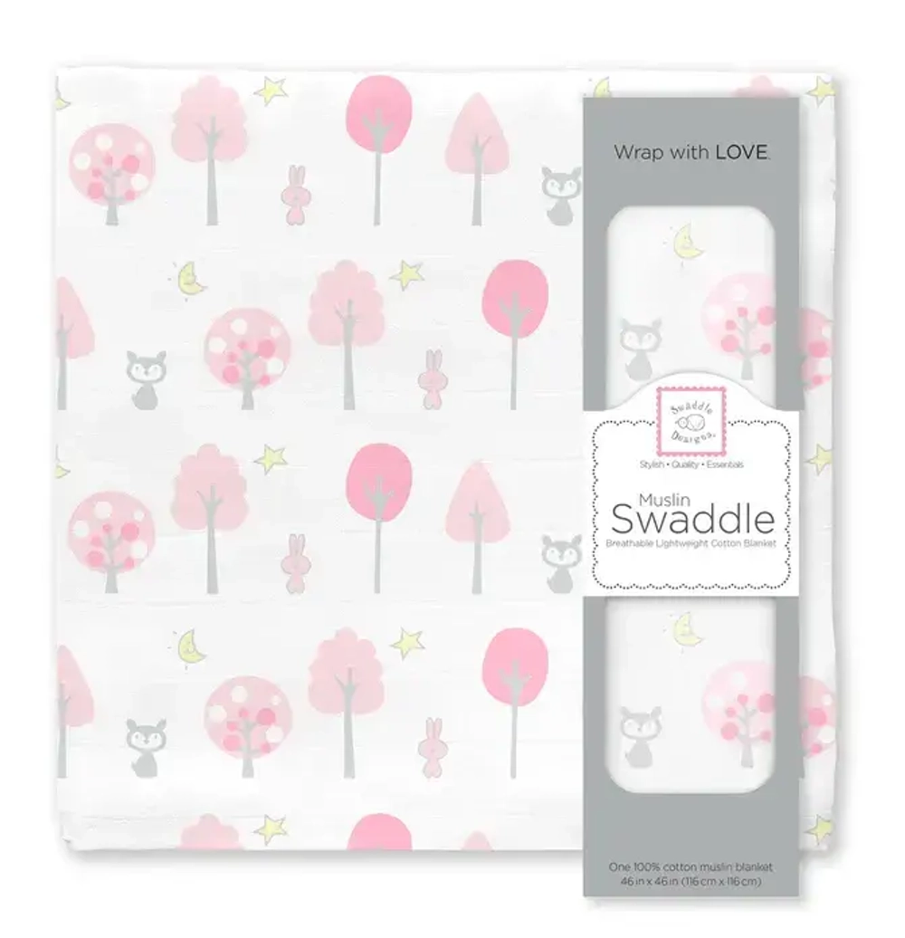 SwaddleDesigns Пеленка муслиновая - Pink Thicket