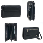 Мужской чёрный клатч портмоне из натуральной кожи на молнии GALIB 7M166