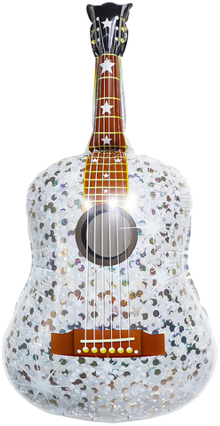 Шар (35''/89 см) Фигура, Гитара, Серебро, 1 шт. в уп.