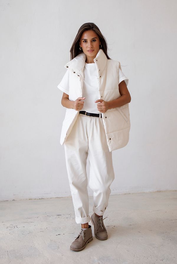 Жилет женский утеплённый айвори - фото 10