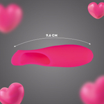 Розовая силиконовая насадка на палец с вибрацией (Цвет: розовый)