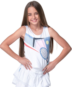 Футболка для девочки Lucky in Love Girls Linen Nouveau Tank - white