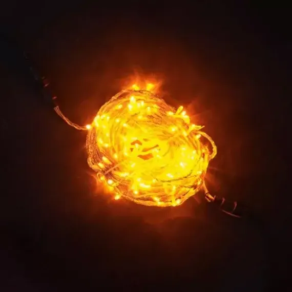 Светодиодная гирлянда с возможностью динамики 20 м., 200 оранжевых LED ламп, 24V., прозрачный силиконовый провод, IP65, Beauty Led (EST200-3W10-1OR)