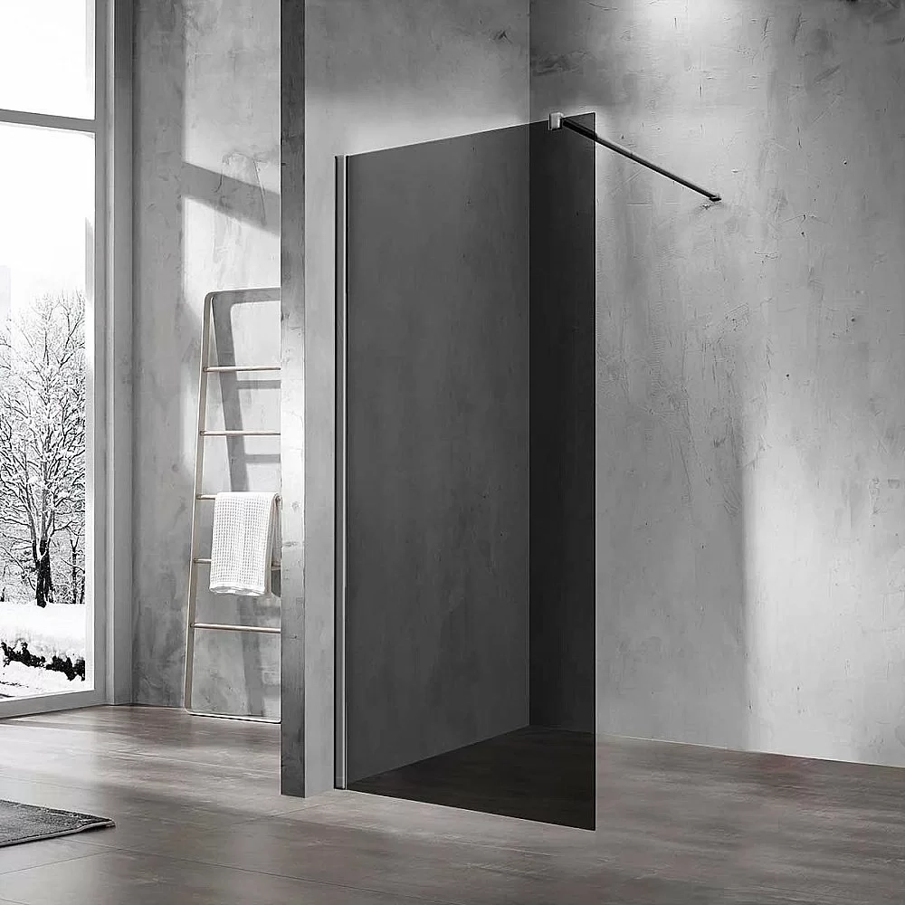 Душевая перегородка Vincea Walk-In VSW-1H800CGGM 80 вороненая сталь/стекло тонированное