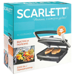 Электрогриль SCARLETT SC-EG350M01, 2200 Вт, 2 режима, фиксированные панели, антипригарное покрытие, SC - EG350M01