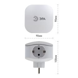 Разветвитель электрический ЭРА SP-3e-USB-2A на 3 розетки + 2 USB с заземлением со шторками 16А белый | Тройники