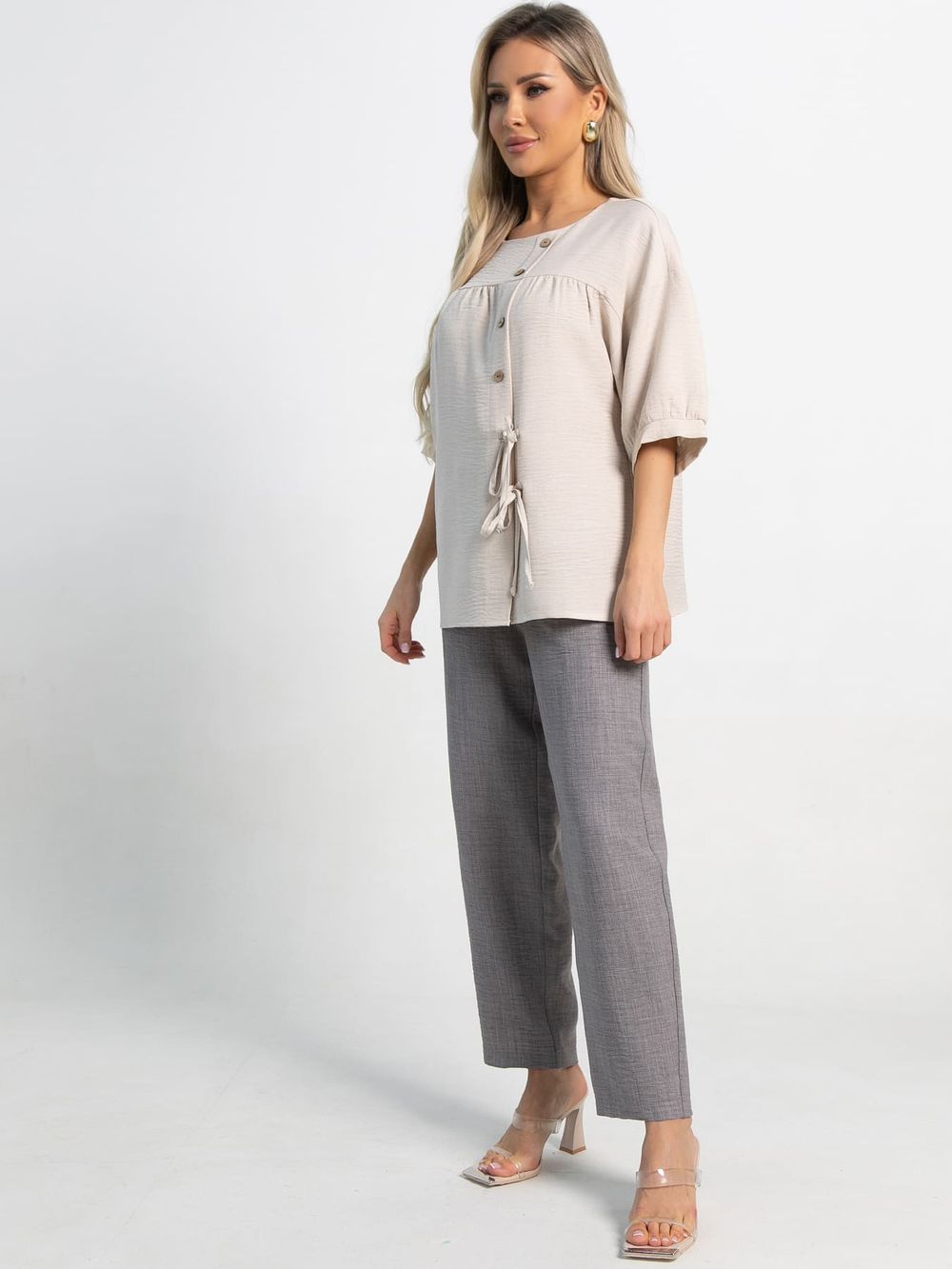 Костюм с брюками Питерская симфония (молочно-серый) К15803-8М LT Collection