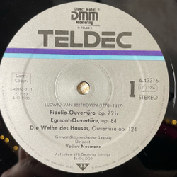 Винтажная виниловая пластинка LP L. V. Beethoven Бетховен Gewandhausorchester Leipzig, Vaclav Neumann Ouverturen (Germany 1986)