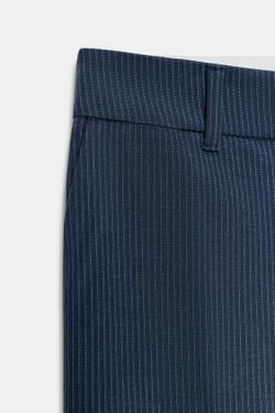 ZARA БРЮКИ ПРЯМОГО КРОЯ С НИЗКОЙ ПОСАДКОЙ, СИНИЙ