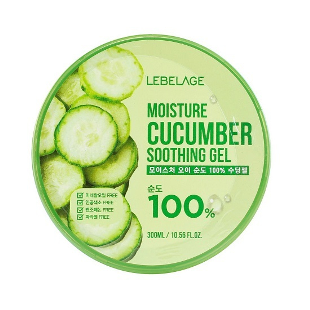 Увлажняющий успокаивающий гель с экстрактом огурца Lebelage Moisture Cucumber Purity 100% Soothing Gel 300мл