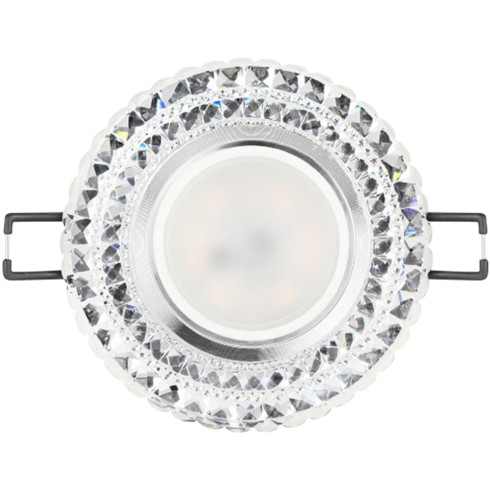 Светильник встраиваемый cо светодиодной подсветкой ЭРА DK LD3 SL/WH под лампу MR16 GU5.3 прозрачный