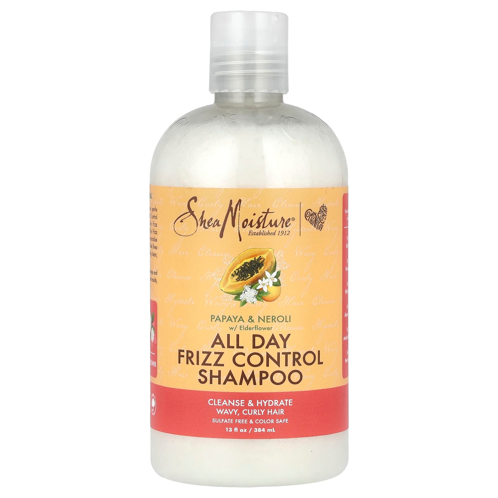 SheaMoisture, шампунь против пушения волос в течение всего дня, папайя, нероли и цветки бузины, 384 мл (13 жидк. унций)