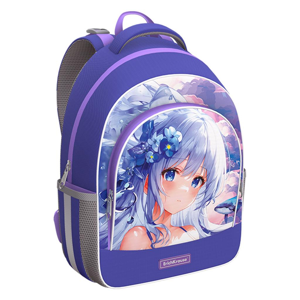 Рюкзак ученический с грудной перемычкой "ErgoLine 15L Kawaii Whale" (ErichKrause)
