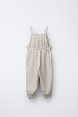 ZARA ПРОРЕЗИНЕННЫЙ КОМБИНЕЗОН WATER RESISTENT, ЭКРЮ